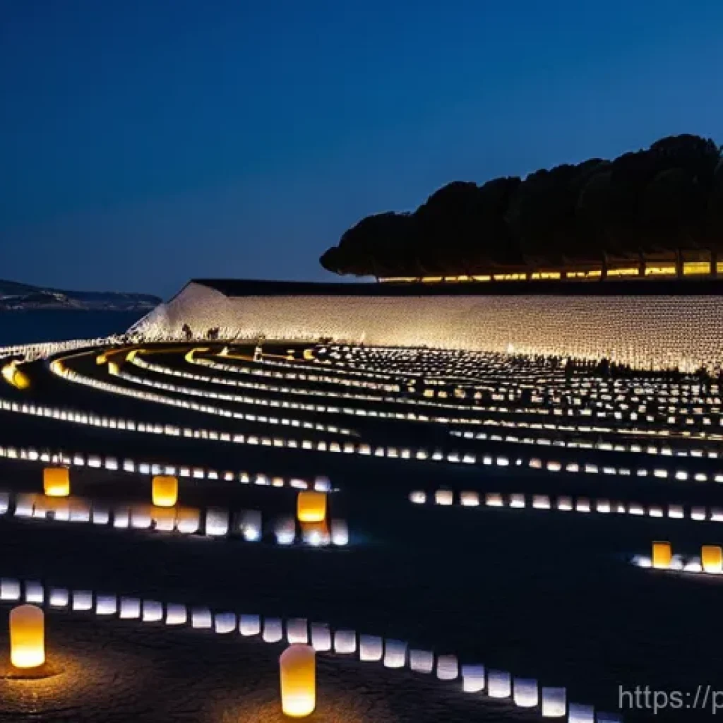기독교 성지와 순례지 - **Prompt:** A serene, wide-angle shot of the Fátima Sanctuary esplanade in Portugal during early eve...